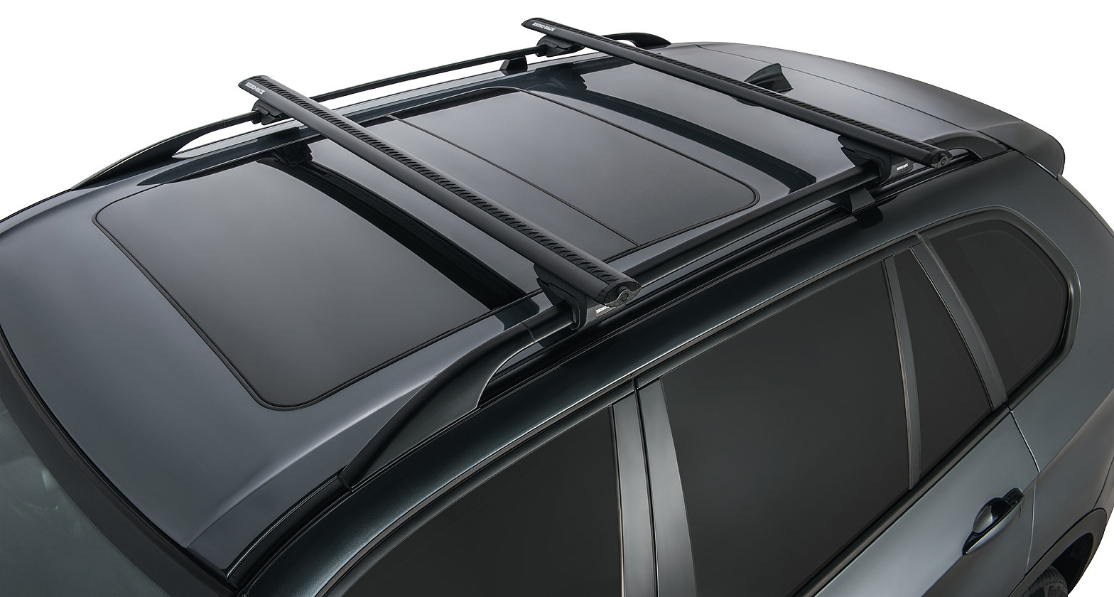 Rhino SX Black 2 Bar Roof Rack for BMW X5 E70 4dr SUV (Rails) - High 3/ ...