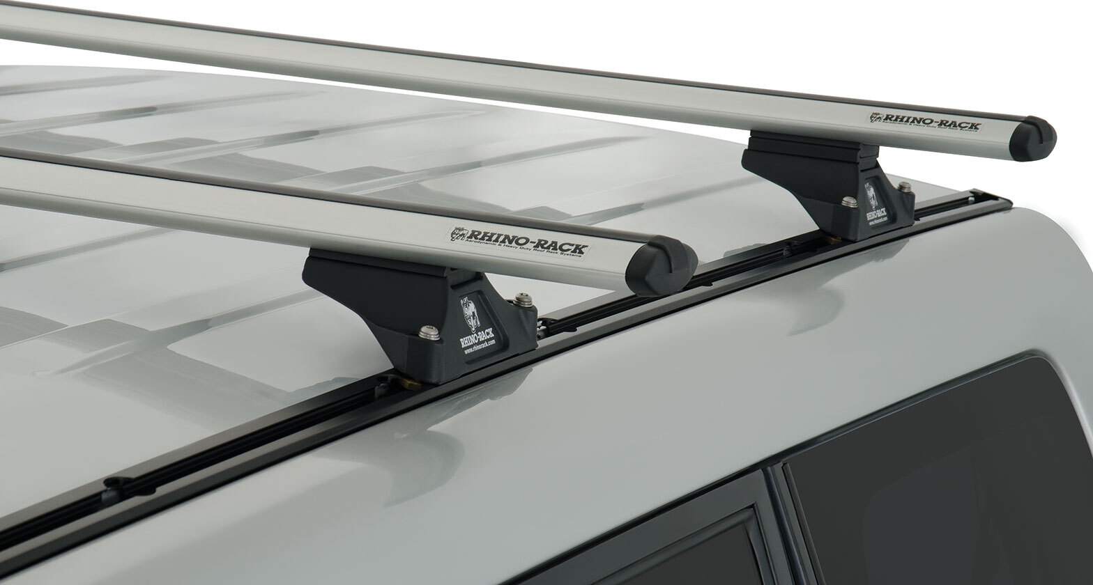 Rhino Vortex Rltp Trackmount Silver 3 Bar Roof Rack For Mitsubishi