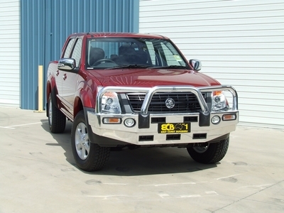 ECB Textura Black BullBar with Bumper Lights to suit Holden Rodeo RA7 ...