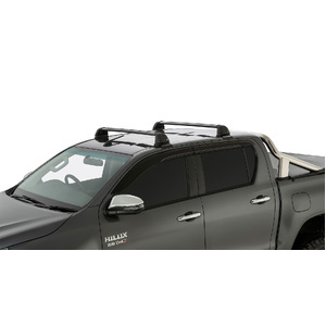 Rhino Vortex Black 2 Bar Roof Rack for TOYOTA Hilux Gen 8 4dr Ute