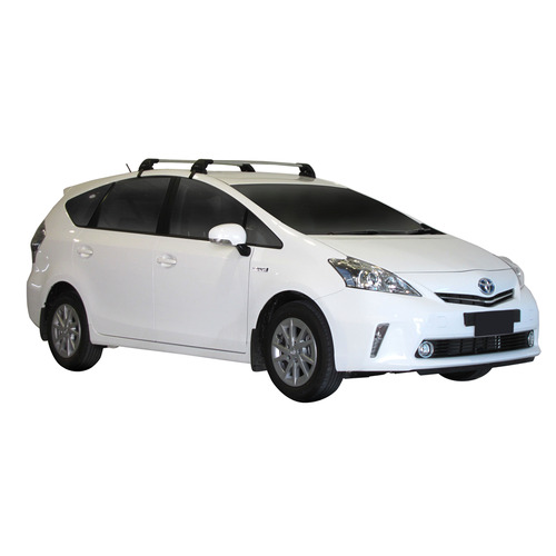 Prorack Silver 2 Bar Aero Flush Bar kit to suit Toyota Prius V Steel Roof 5dr Wagon 2012 Current